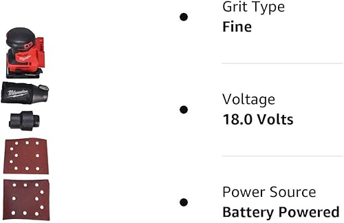 Miniatura 8 de Milwaukee 2649-20 M18 - Lijadora orbital inalámbrica de iones de litio de 14 pulgadas solo herramienta