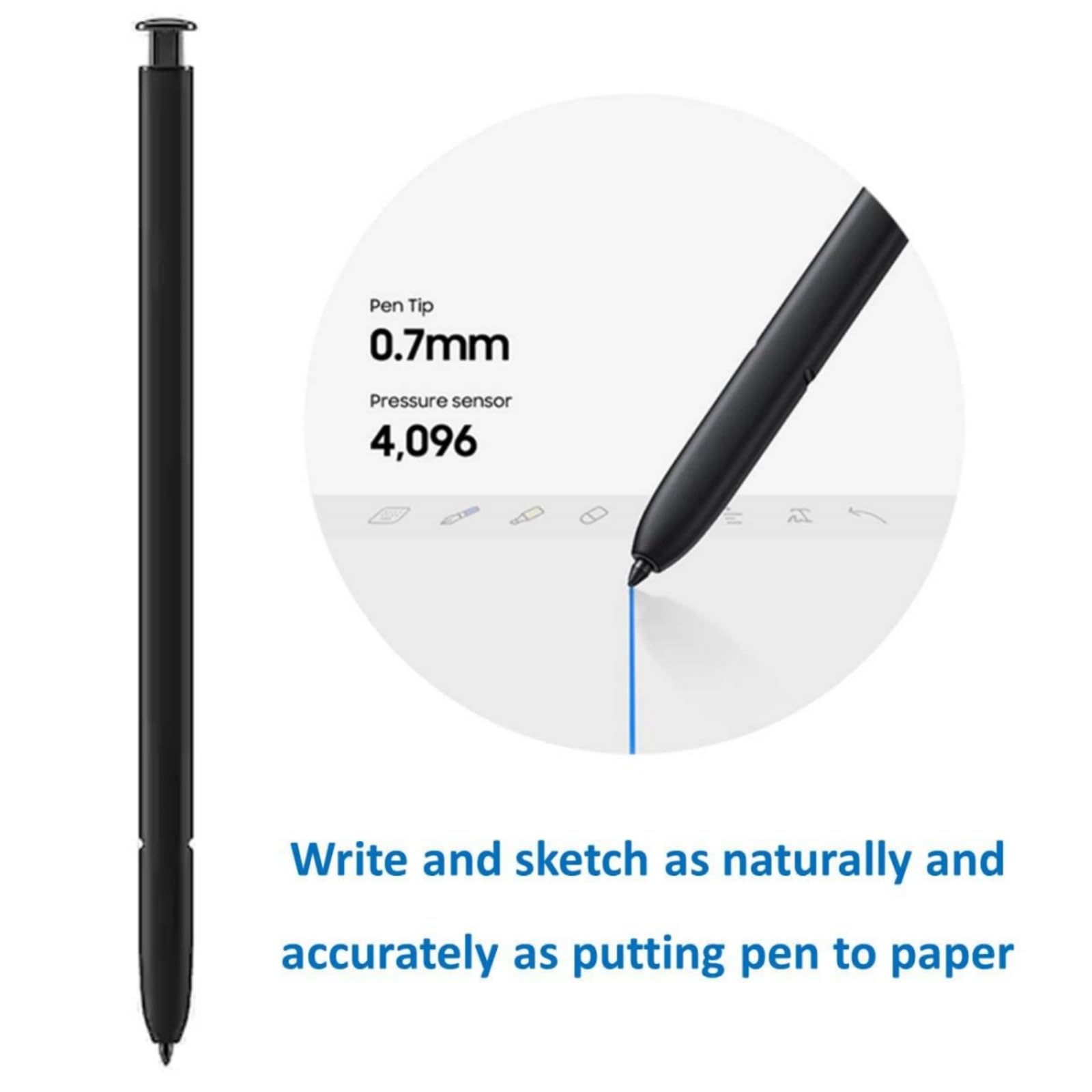 S Pen S23 Ultra (con Bluetooth) de repuesto para Samsung Galaxy S23 Ultra Stylus Pen (4096 niveles de presión) + puntas de repuesto (*verde*)