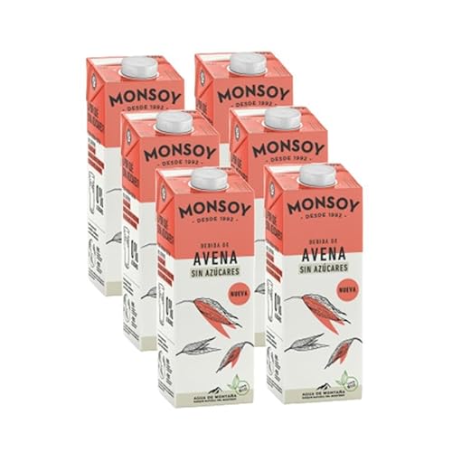 Pack 6 uds Bebida BIO de Avena 0% azúcares Monsoy 1 L