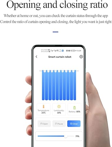 Miniatura 7 de Abrecortinas automático inteligente, control remoto con aplicacióntemporizadorvoz, motor de alto rendimiento mejorado, sensor de luz automático,