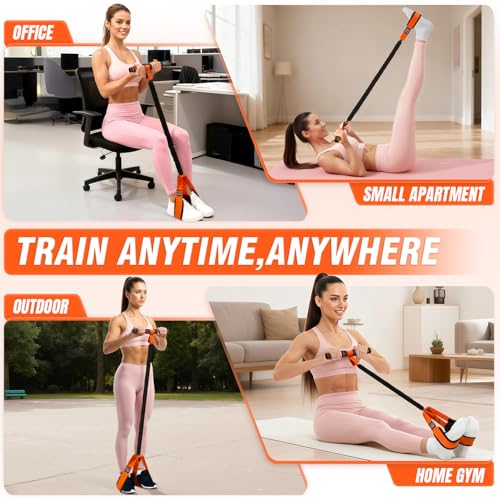 Image of Pedal Resistance Bands with Handles, Upgrade Women Exercise Bands for Full Body Training, Core, ABS, Legs, Glutes, Arms, Pilates, Physical Therapy, Strength, Sit Up Equipment for Home Workout