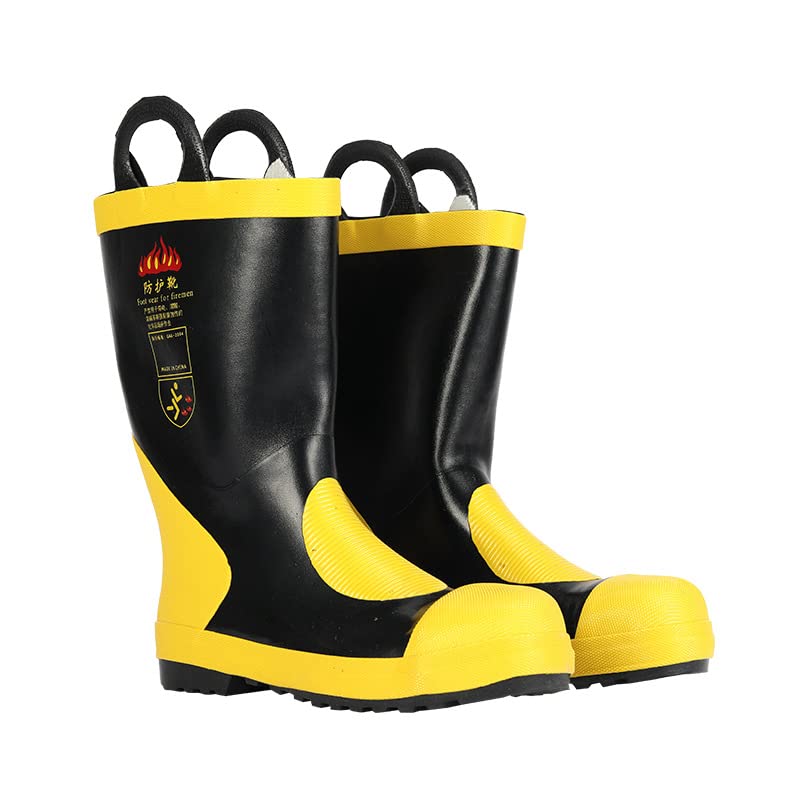 Fire Protective Boots, Heat, Non Slip Rubber, Emergency Rescue High Boots, suitable for outdoor adventure, and other projects (44 Size)