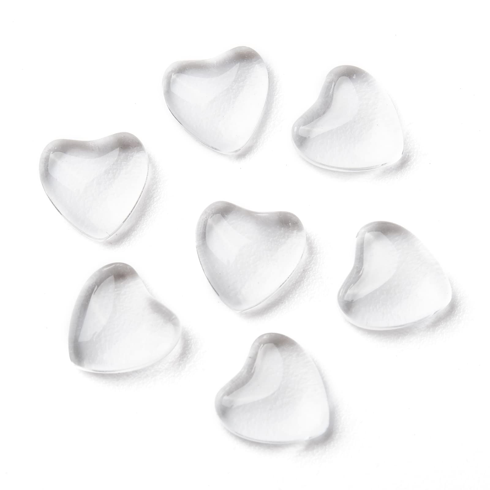 Cabochon in vetro e Resina adesiva: 5 Cabochon in vetro trasparente tondo effetto lente 8mm