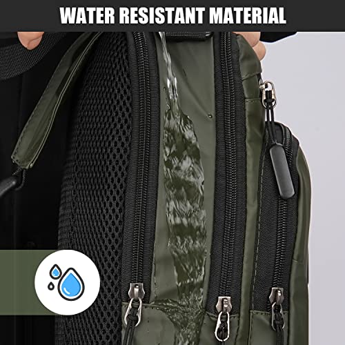 Marsentry Sling Crossbody Backpack For Men, Casual Daypack Backpacks Travel Hiking Chest Bag Daypack(Olive Green) #TOP6
