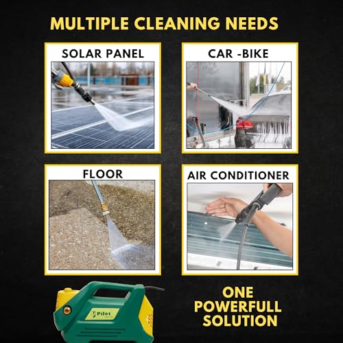 Image of Pilot Portable Car Washer 2800W Rhino High Pressure Washer | 150 Bar Pressure | 10L /min Water Flow | 220V | Heavy Duty Pressure Cleaner for Cars, Bikes, Home & Outdoor Cleaning