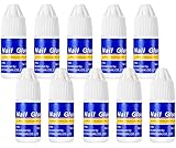 10 PCS Extra-Strong Nail Glue, Quick Dry Super Strong Nail Tip Adhesive Bond Glue Adhesive Salon Professional Quality for Applying Artificial Nail Tips Manicure Supplies (Nail glue)