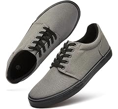 hash bubbie Mens Canvas Shoes Classic Men's Canvas Sneakers Low Top Tennis Shoes Lace up Comfortable Skate Casual Shoes