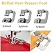 Fbshicung 9Pcs Sewing Machine Feet Set Includes 3pcs Narrow Rolled Hem Presser Feet,3Pcs Rolled Hem Pressure Foot,Zig Zag Presser Foot,Adjustable Guide Foot, Bias Binder Foot for Brother Singer Janome