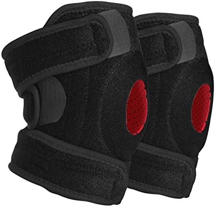 holuck Knee Brace Support Sleeves (Pair) Adjustable Compression Brace for Running Walking, Hiking,Gym Workout and Pain Relief for Arthritis