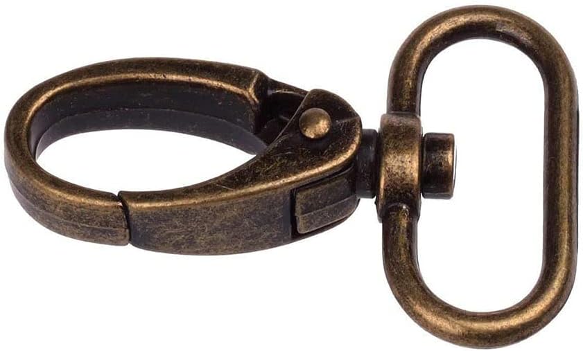 1-inch Antique Brass Curved Lobster Clasps Swivel Trigger Clips Snap, Swivel Snap Hooks for Strap Bag Purse (20) - Image 2