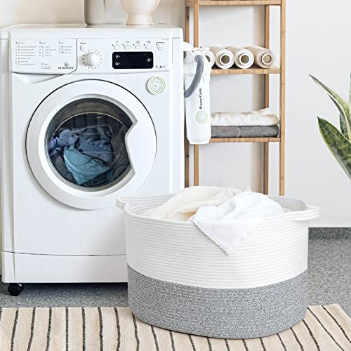 Indressme Xxx Large Rope Basket Woven Storage Basket Pillow, Blanket Basket Gray Laundry Basket, Oblong Design #TOP4