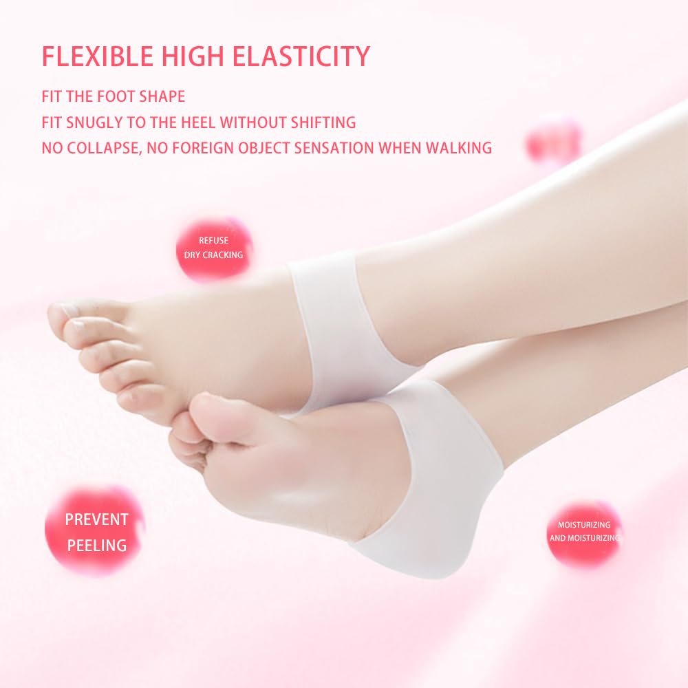 4 almohadillas de silicona para el talón, protección plantillas espolón calcáneo, adecuadas para fascitis plantar, fascitis plantar, espolones calcáneos, tobillos hinchados, alivia