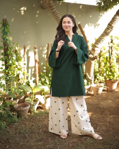 Image of ANNI Designer Farshi Salwar Suit Set for Women Viscose Solid | Co-ords Set for Woman | Kurta Palazzo 2 Piece Outfit | Mandarin Neck Full Sleeve Regular Fit Ethnic Dress Stylish Womens
