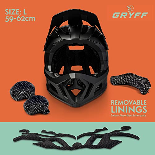 Gryff V2 Full Face Helmet For Bmx Enduro Mtb Dh Downhill Black thumb #7