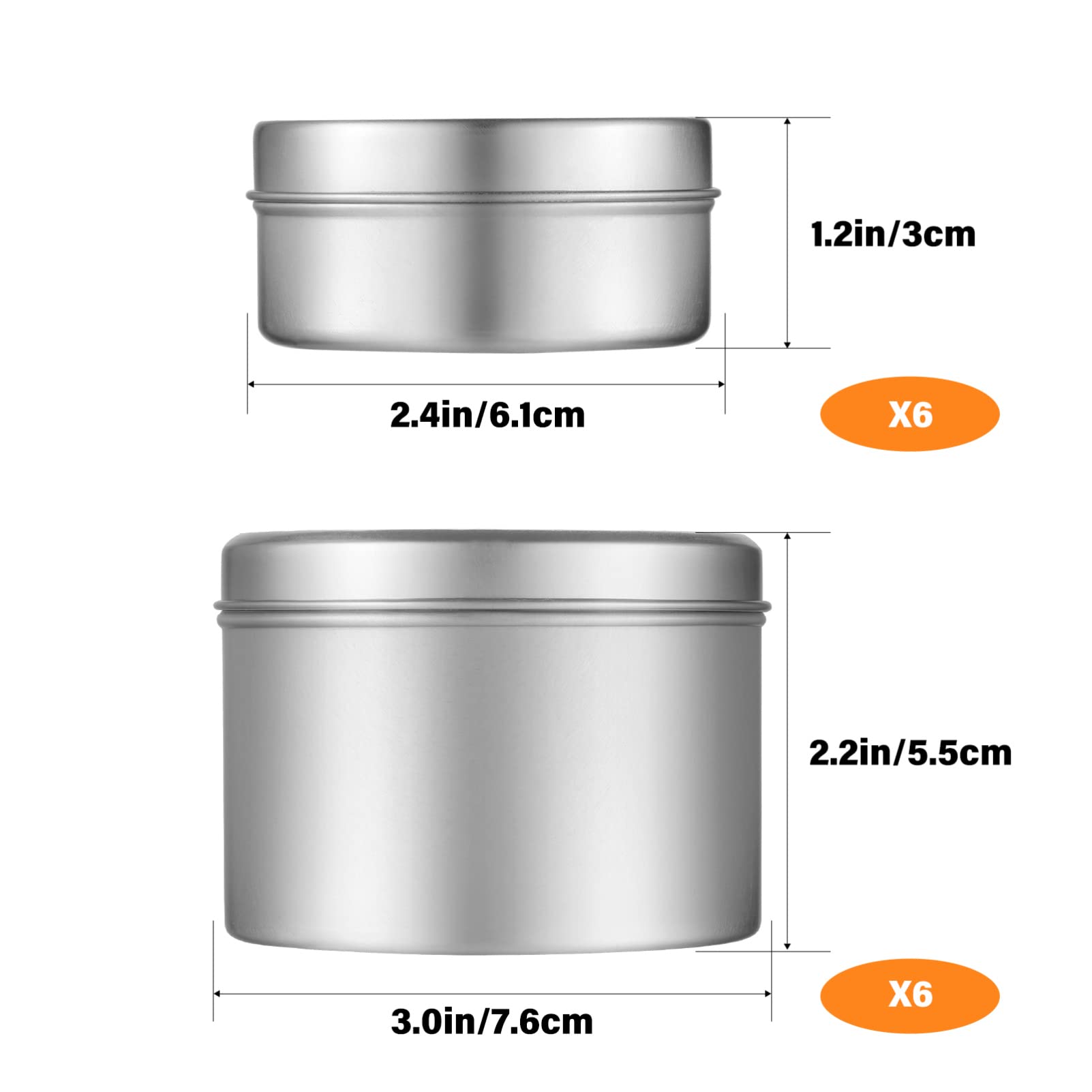 VILLCASE Latas de Velas Vacías de Aluminio Mechas de Algodón, 1 Juego
