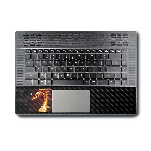 Image of MightySkins Carbon Fiber Skin Compatible With Alienware X16 R1 (2023) Full Wrap Kit - Flaming Dragon | Protective Durable Textured Carbon Fiber Finish | Easy To Apply & Change Styles | Made in the USA