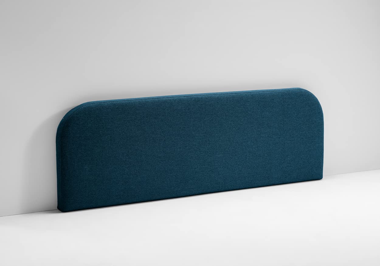 Testiera Letto Matrimoniale Imbottita ROMA - Blu Scuro, Tessuto Antimacchia, Con Kit Montaggio - Foto 12