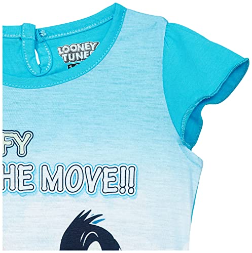 Image of Cotton a-line Knee-Length Girls' Dresses & Jumpsuits (ESOS40089LTGFR T.Blue 01-02YRS 18 Months-24 Months)
