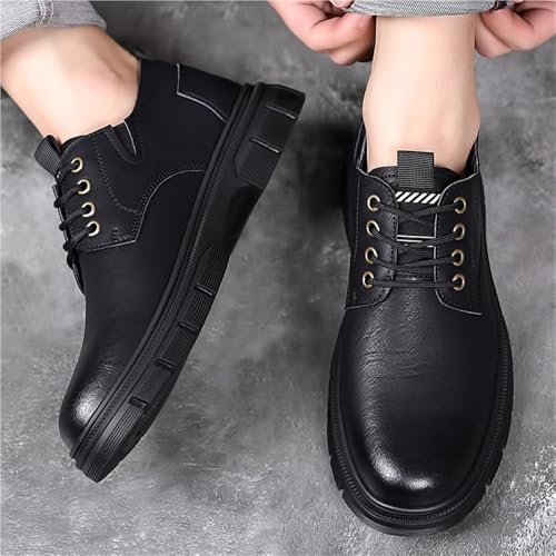 Men's British Style Genuine Leather Work Shoes Low Top Casual Business Dress Shoes Spring Arrival2