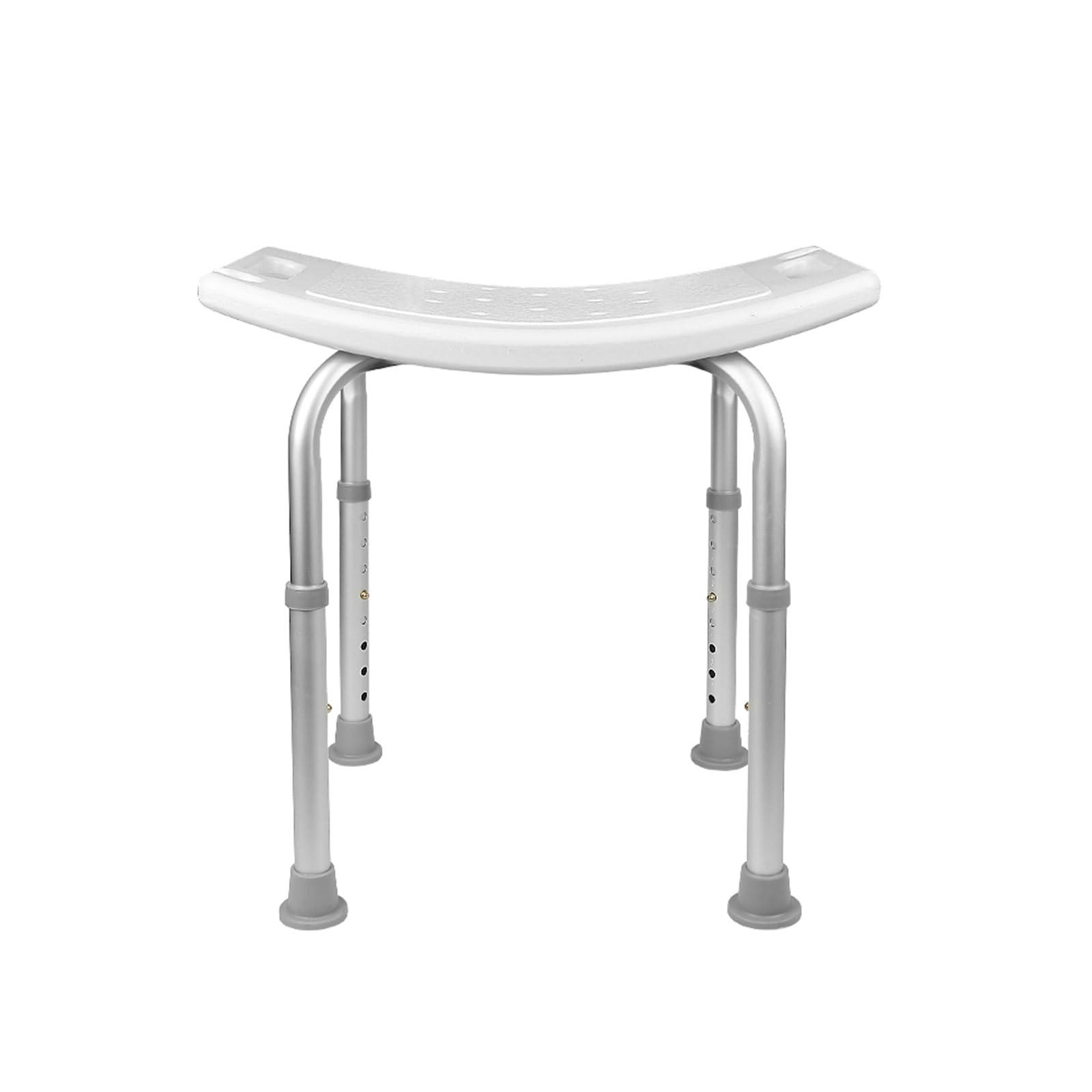 Silla de ducha, asiento de ducha ajustable en altura con orificios de evacuación asiento de baño en forma de U con patas antideslizantes, para el cuarto de baño