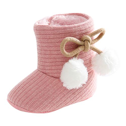 Baby Premium Soft Sole Bow Anti-Slip Mid Calf Warm Winter Infant Prewalker Toddler Snow Boots