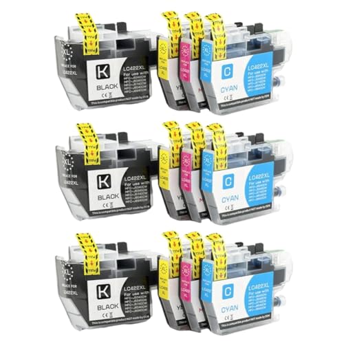 Tinta LC422XL compatible para teletrabajo y estudio con MFC-J5345DW pack de 3 sets completos