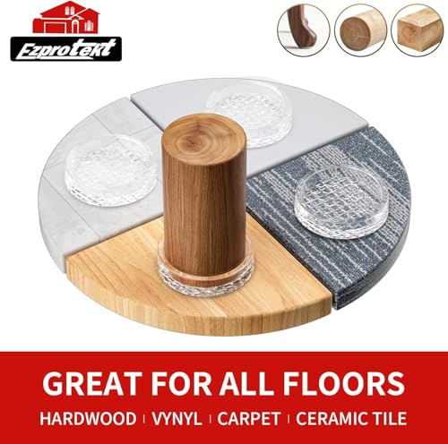 Ezprotekt 1.6 inch Clear Non Slip Furniture Pads for Hardwoods Floors, 16 Pcs Non Skid Round Rubber Furniture Coasters Cups Floor Protectors for Sofa Bed Couch Chair Desk, Prevent Scratches - Image 6