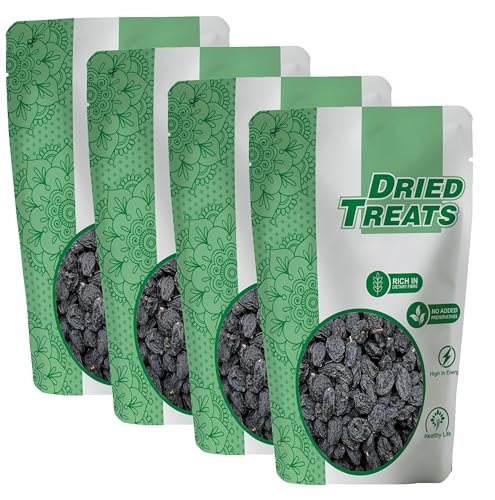 Image of Dried Treats Dried Fruits Nuts And Seeds (Black Raisins /Kail Kishmish, 800 grams (4X200G))