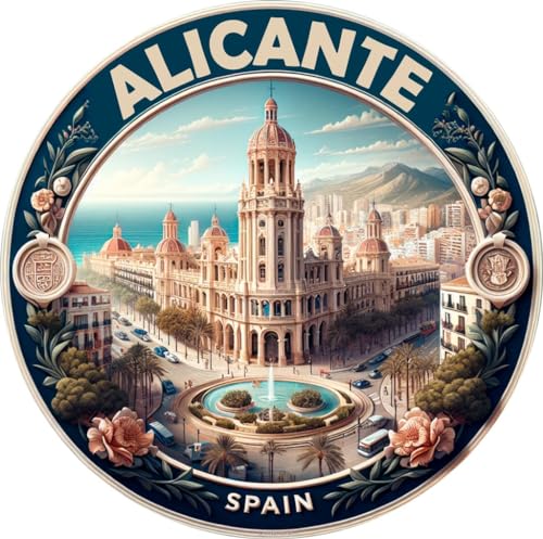 Imán decorativo plano Alicante España recuerdo 2 pulg miniatura 1