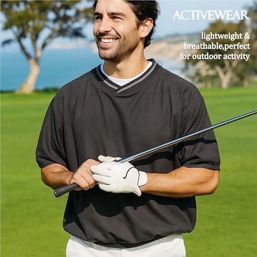 Akwa Men’s Crew Neck Golf Short Sleeve Windshirt Lightweight Waterproof Pullover Sweater Pockets Made in USA Outerwear3