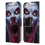 Sistema de cierre magnético Head Case Designs Licenciado Oficialmente Tom Wood Despertar Vampiro Horror Carcasa de Cuero Tipo Libro Compatible con Apple iPhone 6 / iPhone 6s