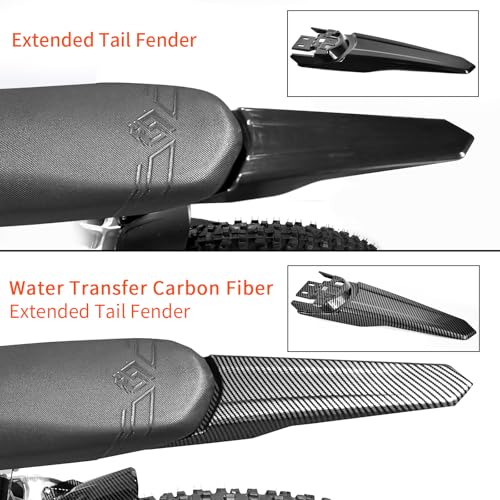 Image of Extended Tail Fender for Surron Light Bee X /S,Imitation Carbon Fiber Dirt Bike,Extra Long Mudguard Tail Fender for Suron (Water Transfer)