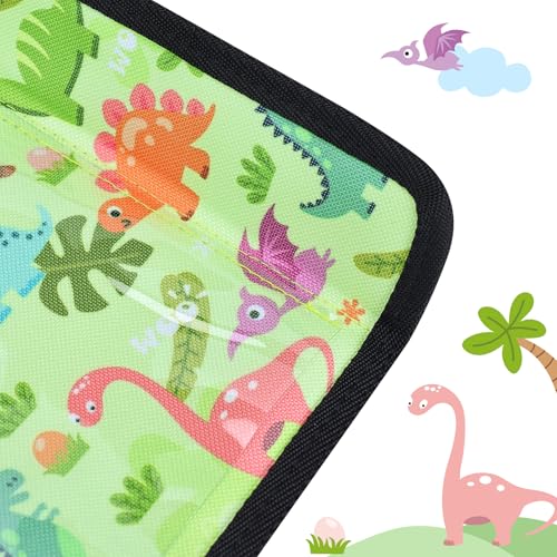 Image of Kids Tray Table Cover, Airplane Tray Cover with Pockets | Airplane Travel Essentials for Kids, Portable Airplane Must Haves for Toddler on Plane or Train and Flying Supplies (Green)