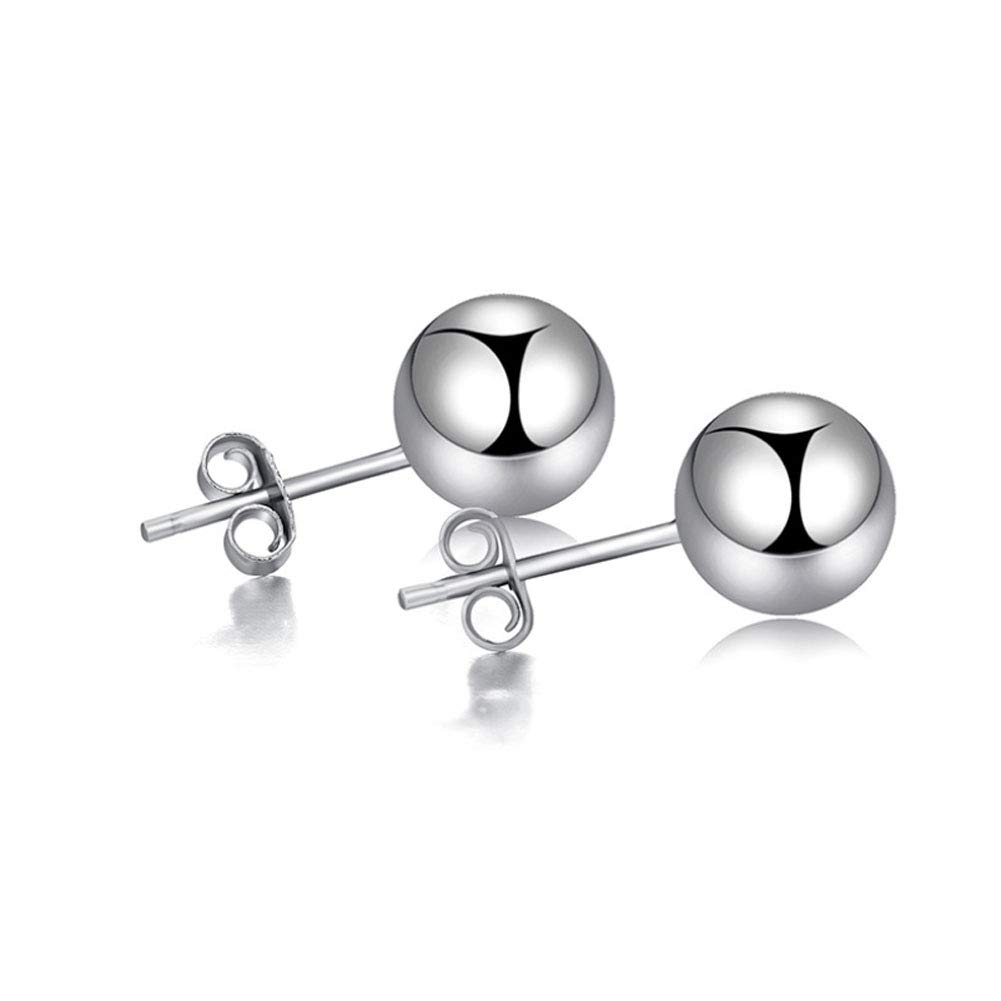 YCTTKDD Hypoallergene Ohrstecker aus 925er Sterlingsilber für Damen, Größe: 3 mm, 4 mm, 5 mm, 6 mm, 8 mm, 10 mm