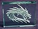 Dragon: Hand Carved Etched Glass Paperweight