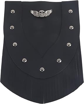 Front Fender Mud Flap with Tassel for, Black, PU Leather, Modification Accessory