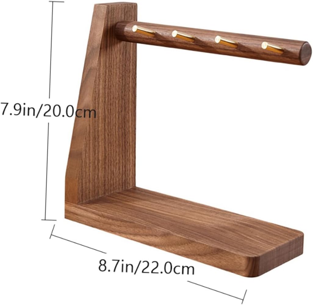1Pc Hand Polished Key Hook Storage Shelf Walnut Key Hanging Rack for Entryway Kitchen Bedroom and Office Stylish Household Key Holder with Stable Structure and Ample