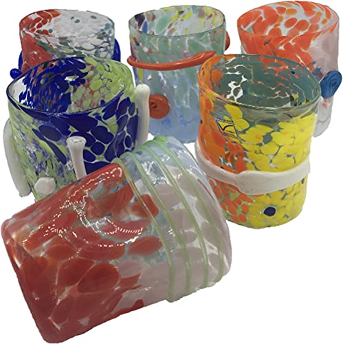 Vasos de agua de cristal de Murano italianos: juego de 6 piezas Goto Veneciano