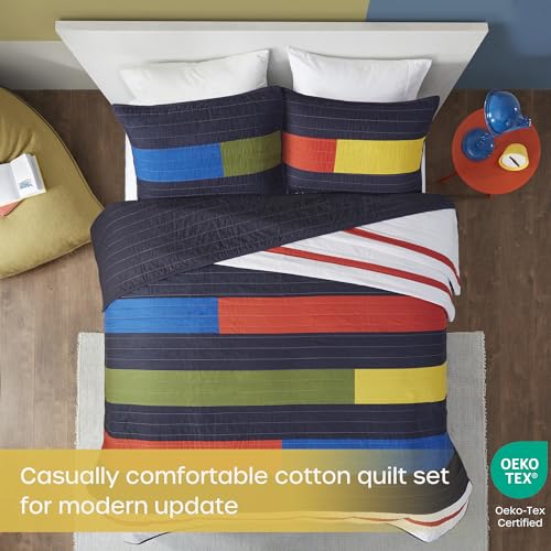 Intelligent Design Kids Cotton Multi Color Blocks Queen Quilt Set, 3pc - image 3