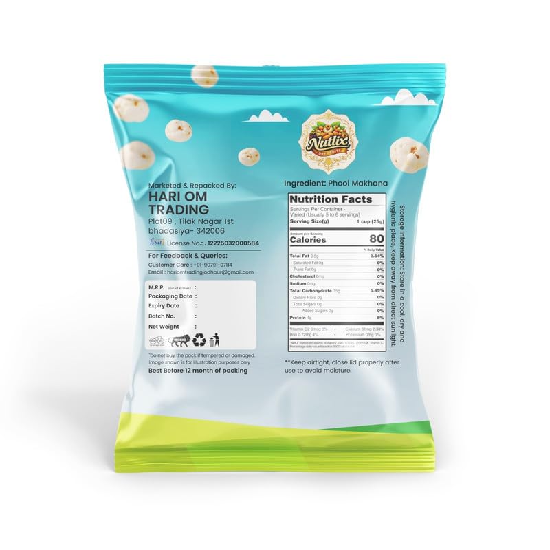 Image of NUTLIX Phool Makhana - 1kg| Fox Nuts /Lotus Puffs Seeds | Makhana, Fit for Fasting | Natural & Crunchy Makhana Fit for Fasting | High Protein & Rich in Fiber Healthy Snacks