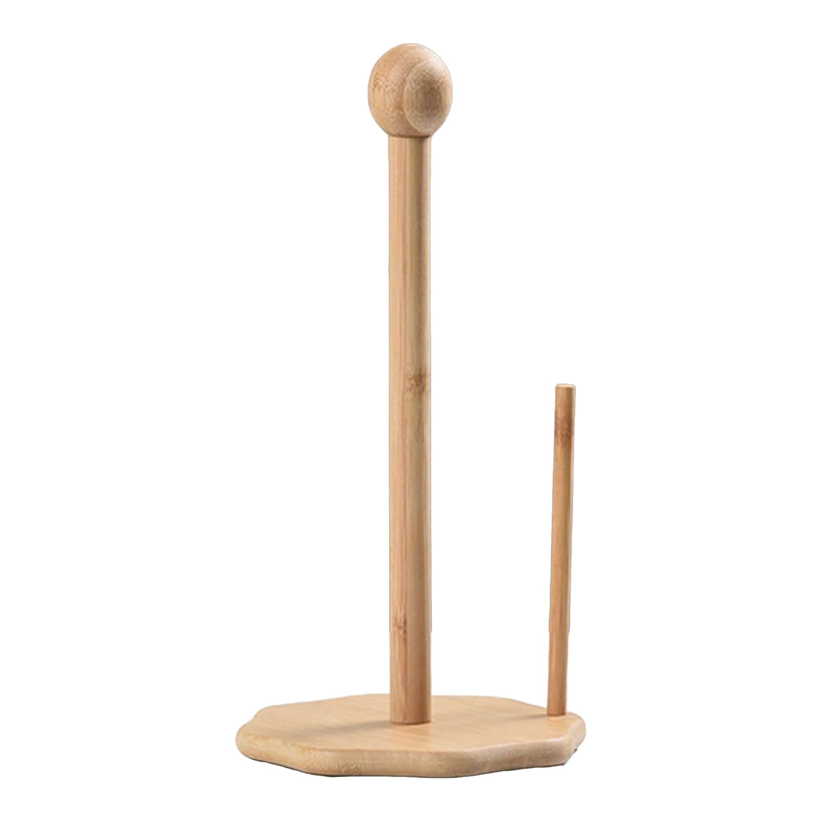 Glifora Bamboo Paper Towel Holder - Rustic Standing Paper Towel Organiser, Roll Dispenser for Kitchen Countertop, Bathroom and Dining Table