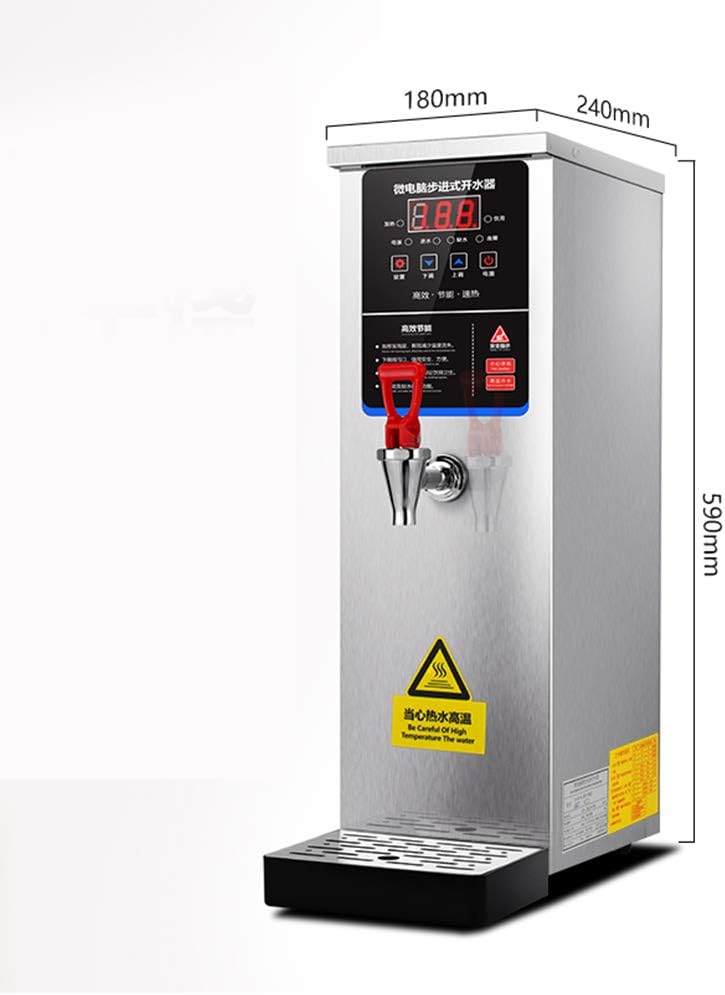 Fully Automatic Water Boiler, Step-by-Step Heating, Three-Layer Insulation to Prevent Water Leakage, Commercial Water Boiler (35L/H Silver)