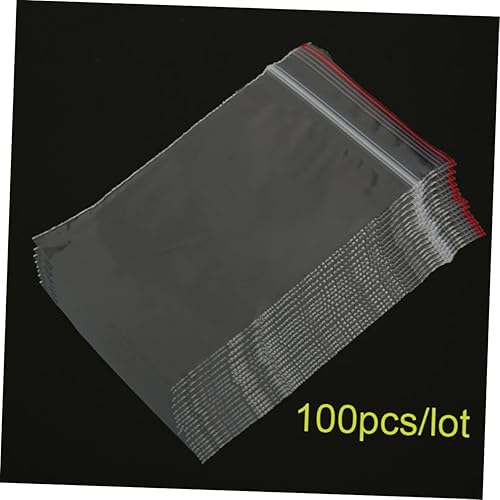 Miniatura 4 de FELTECHELECTR 100 bolsas transparentes para regalos, bolsas de celofán de joyería, bolsas grandes con cierre de cremallera, bolsas de almacenamiento