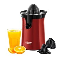 Russell Hobbs Spremiagrumi 26010-56, 60 Watt, Rotazione a pressione bi-direzionale, Acciaio Inox, Rosso
