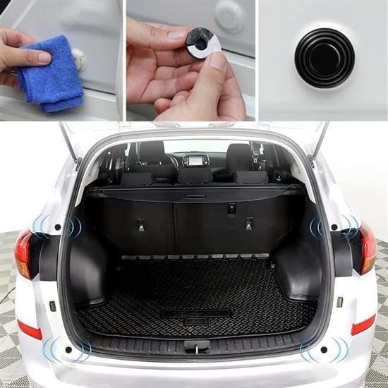 Luti Concept 10 Adet Araç Kapı Ses Önleyici ve Darbe Emici Pad Universal Araba Kapısı Darbeye Dayanıklı Silikon Kalıp Ped Darbe Emici Conta, Araç Kapı Darbe Ve Ses Emici Kapı Kaput Bagaj Çarpma Önleyici Ped Siyah