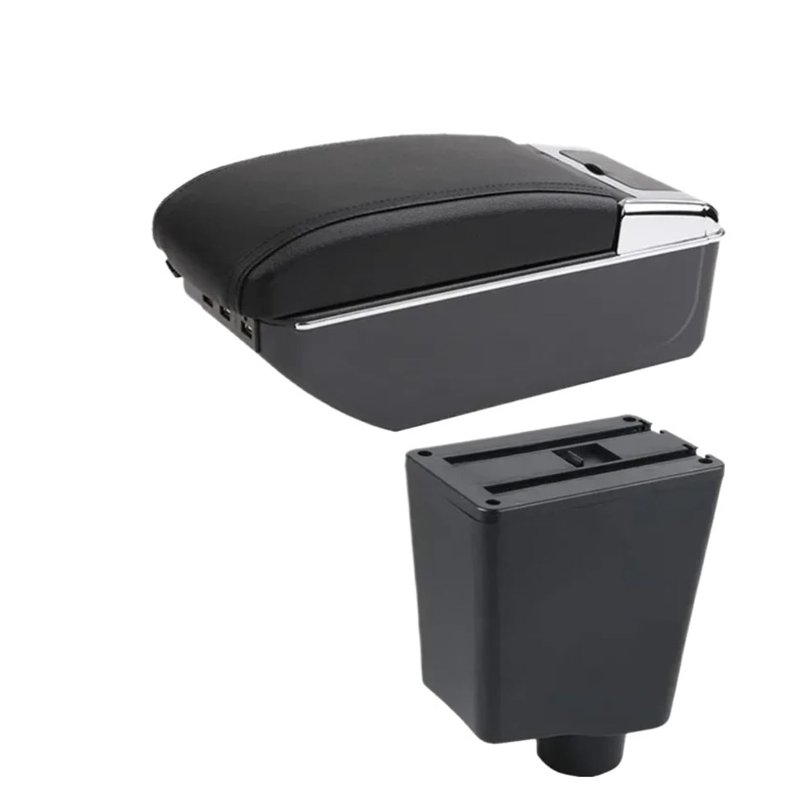 Ecbugat C Black Line 7Usb For Captur For Clio 3 Iii Car Armrest Box Accessories Storage Parts Dedicated Interior Retrofit Car Armrest Box(C Black Line 7Usb)