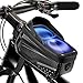 Dyaucwpo Borsa Telaio da Bicicletta, Borsa Bici Telaio Impermeabile, Borsa da Telaio Bici Sgancio Rapido con Visiera Parasole TPU 6.8 Pollici Touchscreen, Borsa da Manubrio, Accessori Bici MTB
