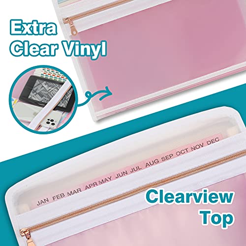 13 Pocket Expanding File Folder Organizer, Accordion File Organizer Folder, Acordian File Keeper 12 Pocket, Expandable Filing Folders For Documents, Papers Letter Size, Pink #TOP4