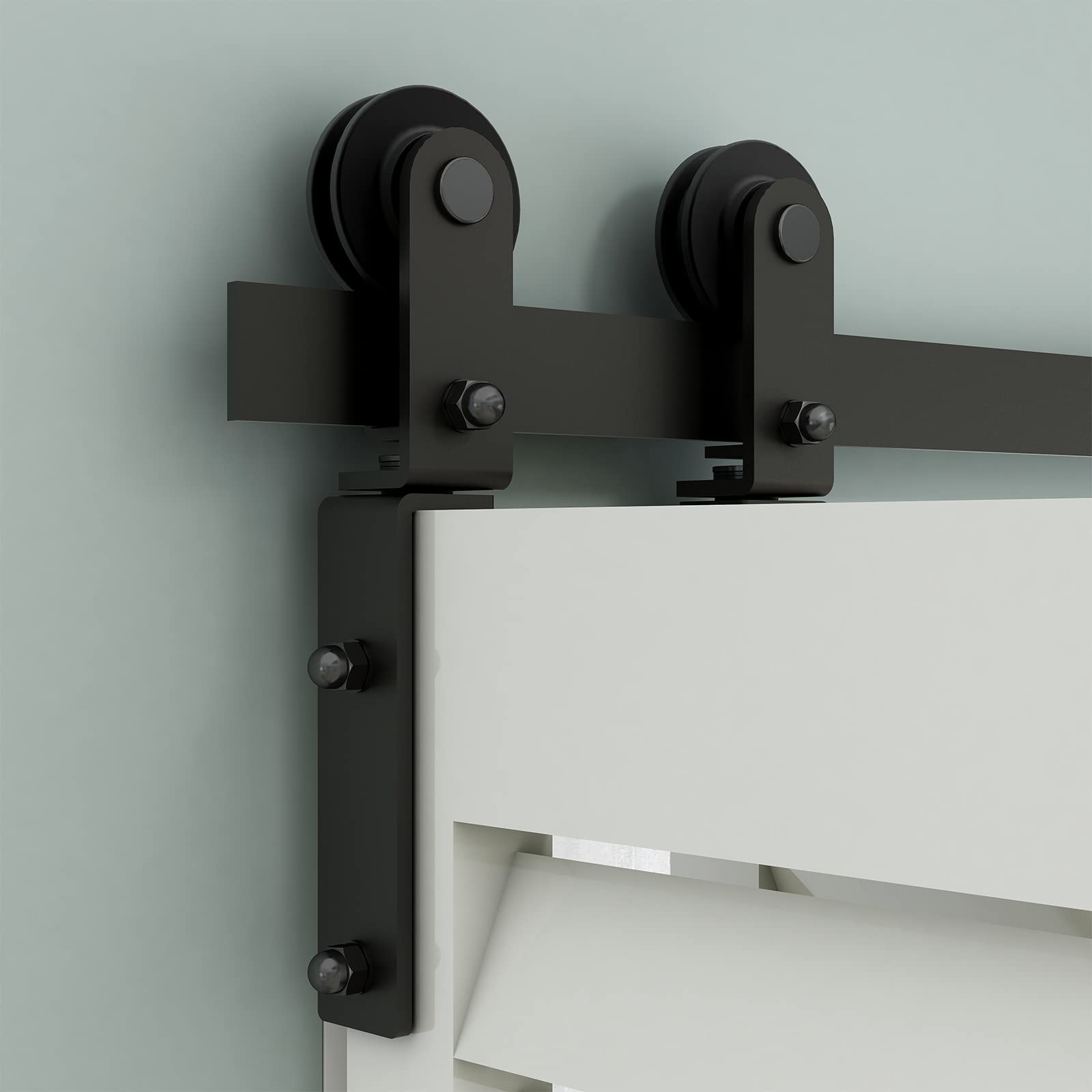 TSMSTBi-Folding Sliding Barn Door Hardware Kit Replacement, Roller Only, No Door, No Rail, I Shape