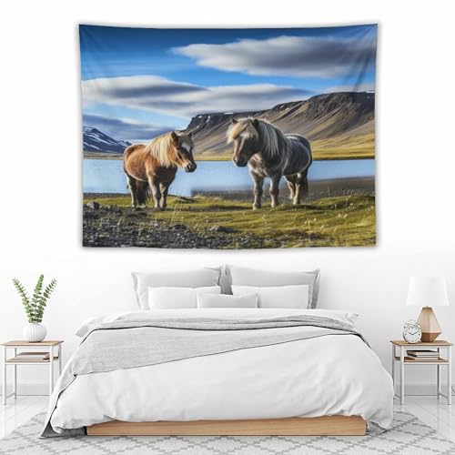 Tapisserie murale cheval 150x200cm pour décoration de salon